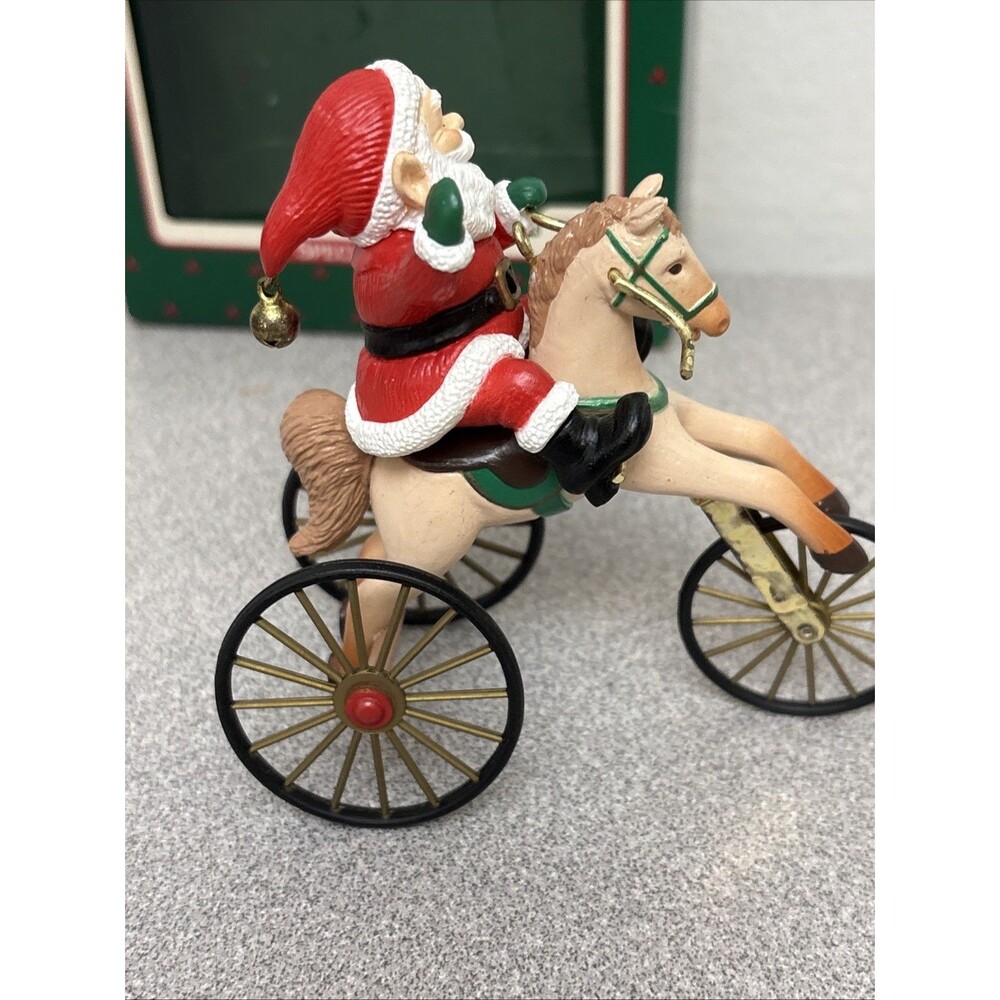 Hallmark Christmas Ornament The Wonderful Santacycle Santa Horse Tricycle 1988 - Picture 6 of 9